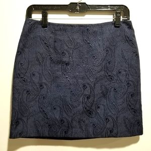 Forever 21 Navy Blue Paisley Mini Skirt